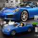 Playmobil’s Porsche 911 Targa 4S parked in front of the real thing.